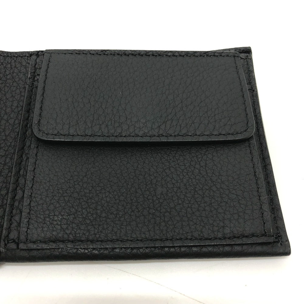 BURBERRY Folded wallet 8043377 leather black logo Wallet mens Used Authentic