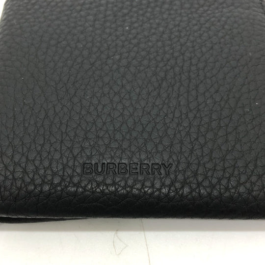 BURBERRY Folded wallet 8043377 leather black logo Wallet mens Used Authentic