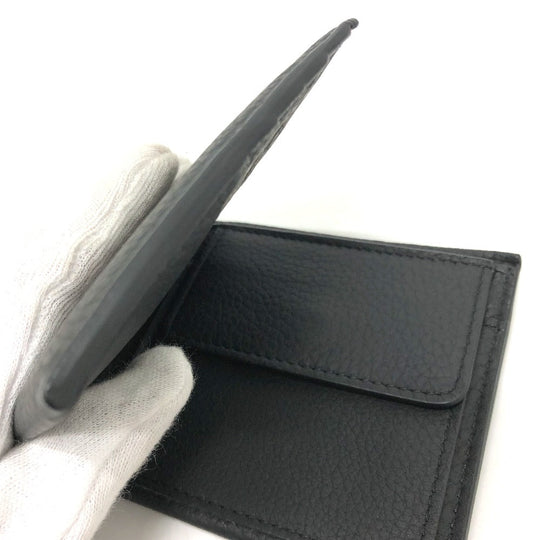 BURBERRY Folded wallet 8043377 leather black logo Wallet mens Used Authentic