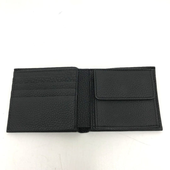 BURBERRY Folded wallet 8043377 leather black logo Wallet mens Used Authentic