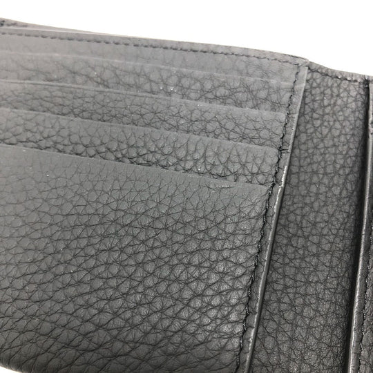 BURBERRY Folded wallet 8043377 leather black logo Wallet mens Used Authentic