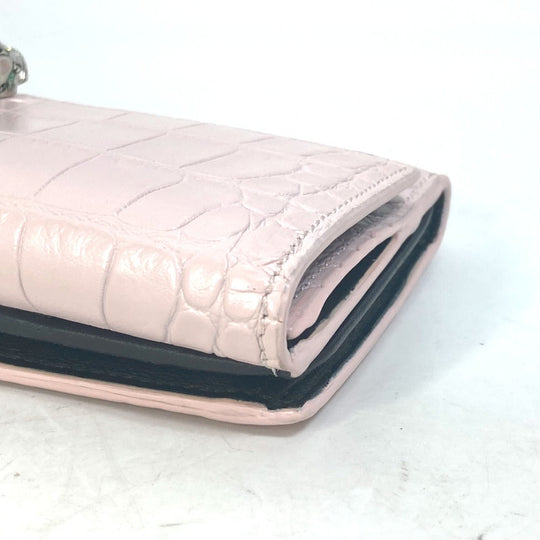 Alexander Wang Long Wallet Purse leather pink Rhinestone Skull Women Used Authentic
