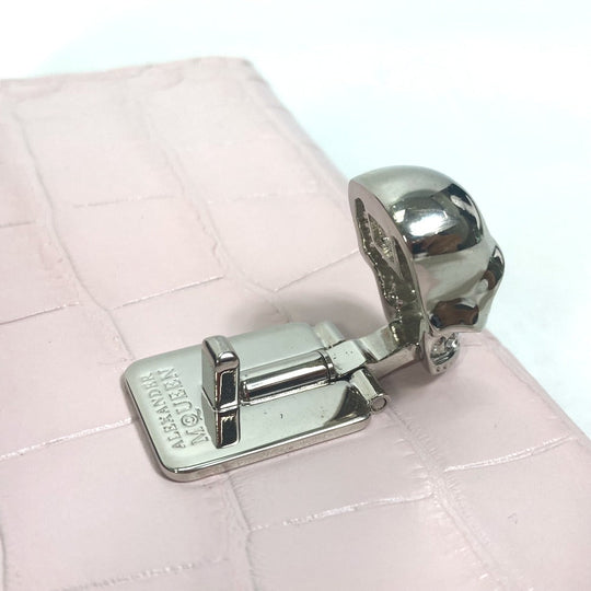 Alexander Wang Long Wallet Purse leather pink Rhinestone Skull Women Used Authentic