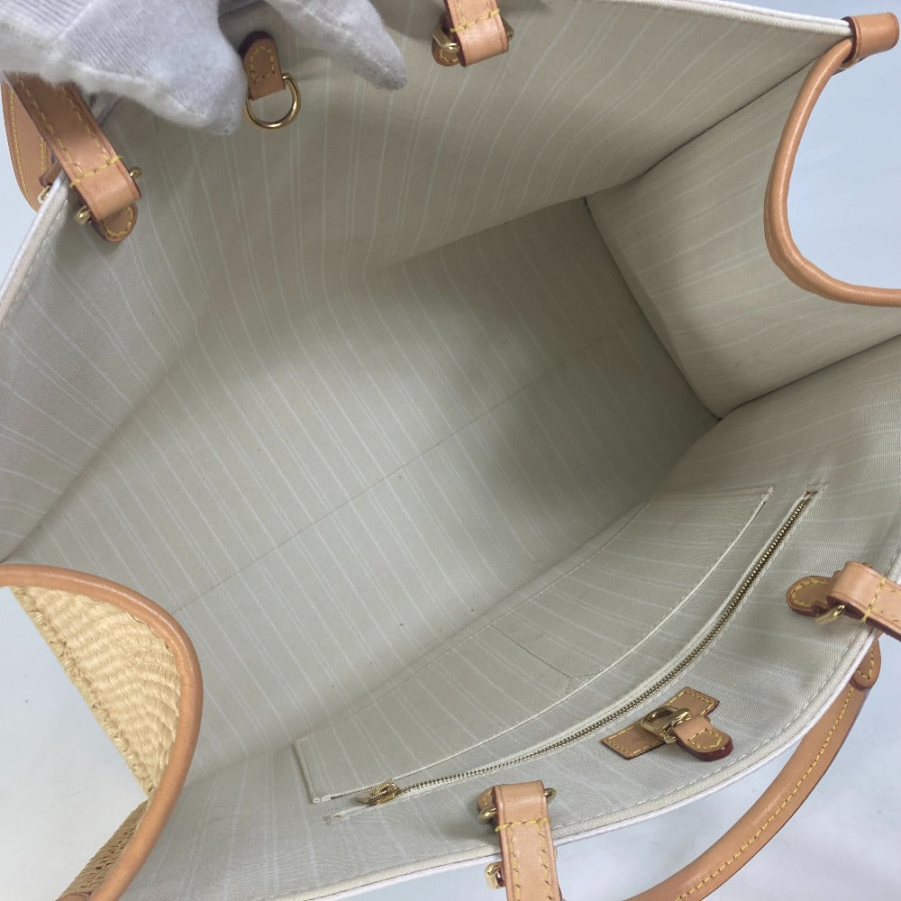 LOUIS VUITTON Tote Bag M57872 Monogram Giant Canvas, Straw blue Monogram Giant ON THE GO GM MYKONOS EXCLUSIVE MYKONOS Women Used Authentic