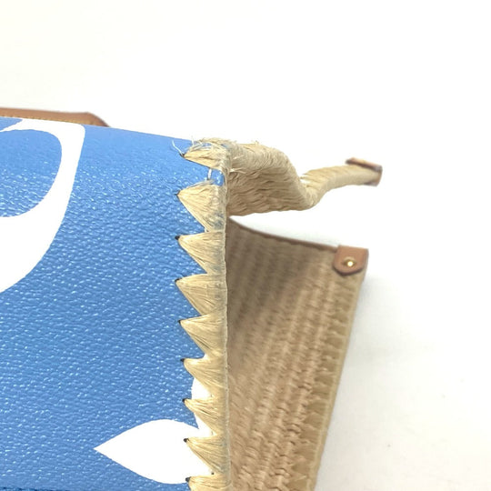 LOUIS VUITTON Tote Bag M57872 Monogram Giant Canvas, Straw blue Monogram Giant ON THE GO GM MYKONOS EXCLUSIVE MYKONOS Women Used Authentic