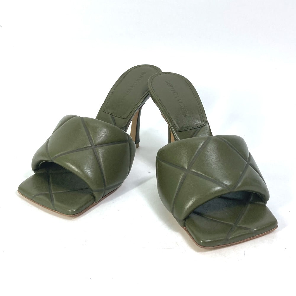 BOTTEGAVENETA Sandals 639943 leather khaki RUBBER LIDO MULES Women 36.5 Used Authentic