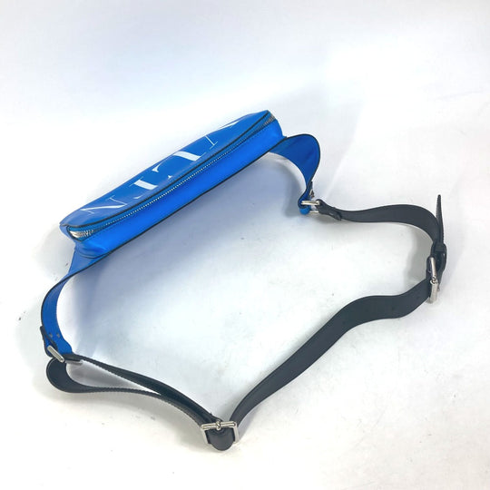 VALENTINO Waist bag TY0B0719 leather blue VLTN logo Sling bag mens Used Authentic