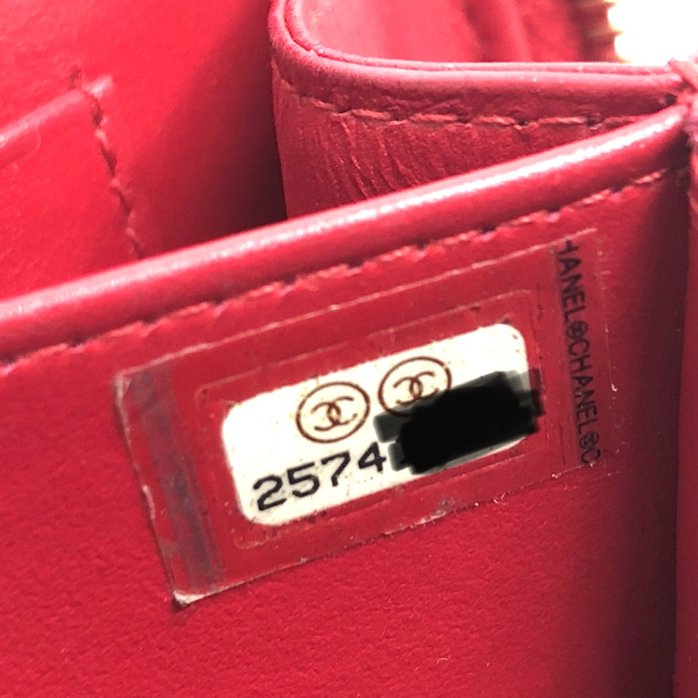 CHANEL Shoulder Bag A84452 Caviar skin Red CC filigree Matrasse Chain Women Used Authentic