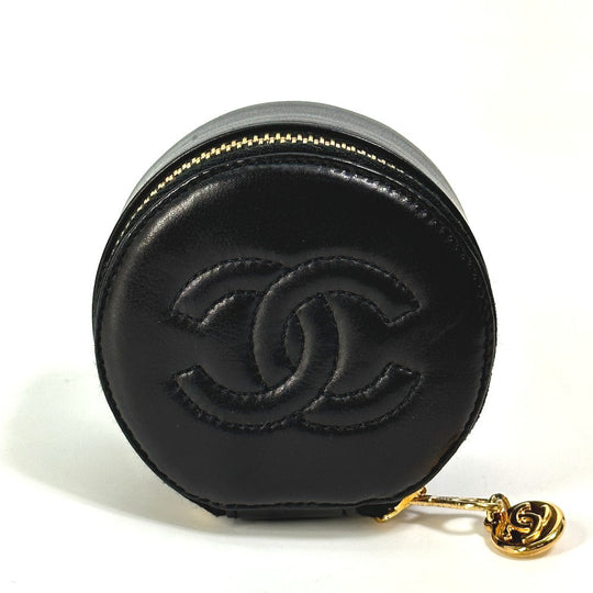 CHANEL Accessory case A02786 lambskin black accessory case COCO Mark CC Women Used Authentic