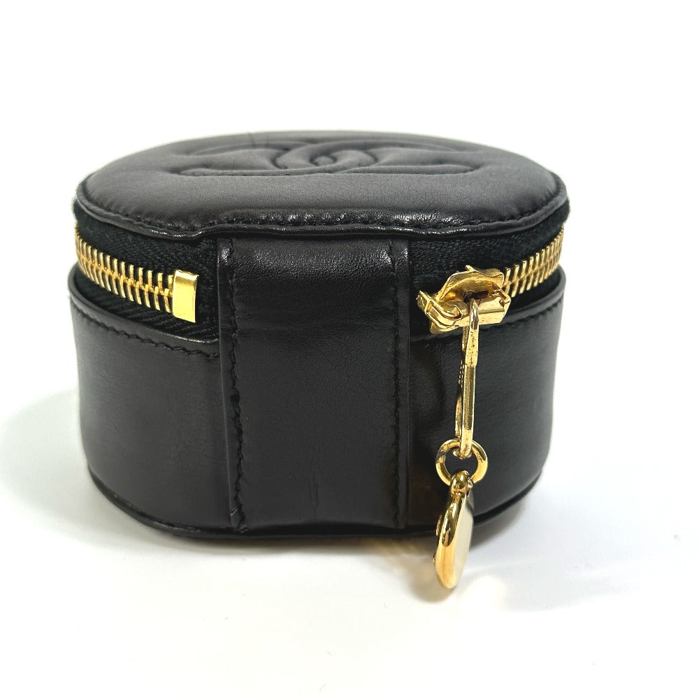 CHANEL Accessory case A02786 lambskin black accessory case COCO Mark CC Women Used Authentic