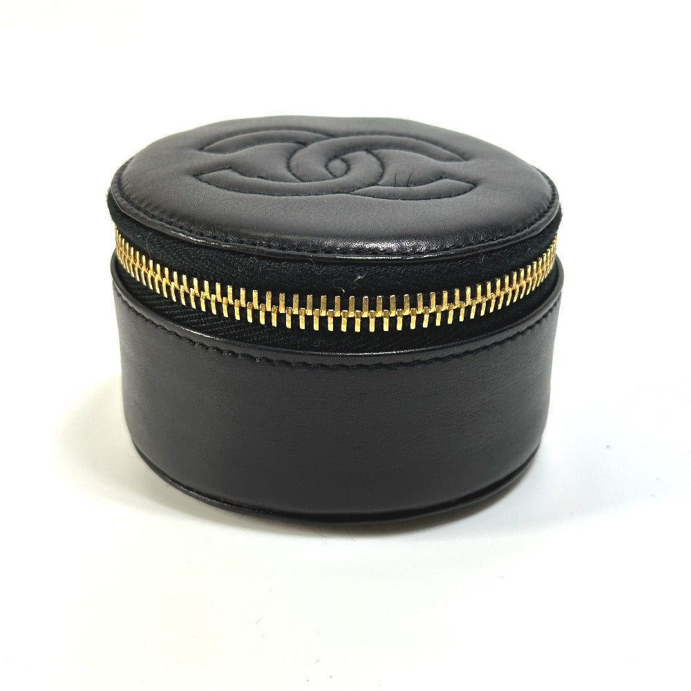 CHANEL Accessory case A02786 lambskin black accessory case COCO Mark CC Women Used Authentic