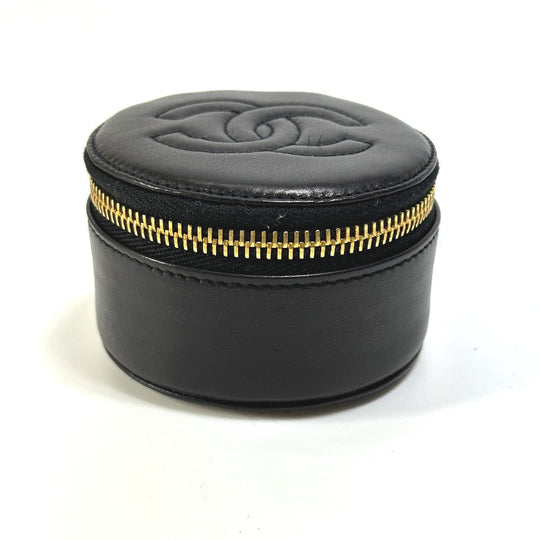 CHANEL Accessory case A02786 lambskin black accessory case COCO Mark CC Women Used Authentic