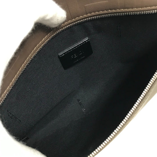 FENDI Pouch 7N0108 Nylon / leather khaki Zucca Women Used Authentic