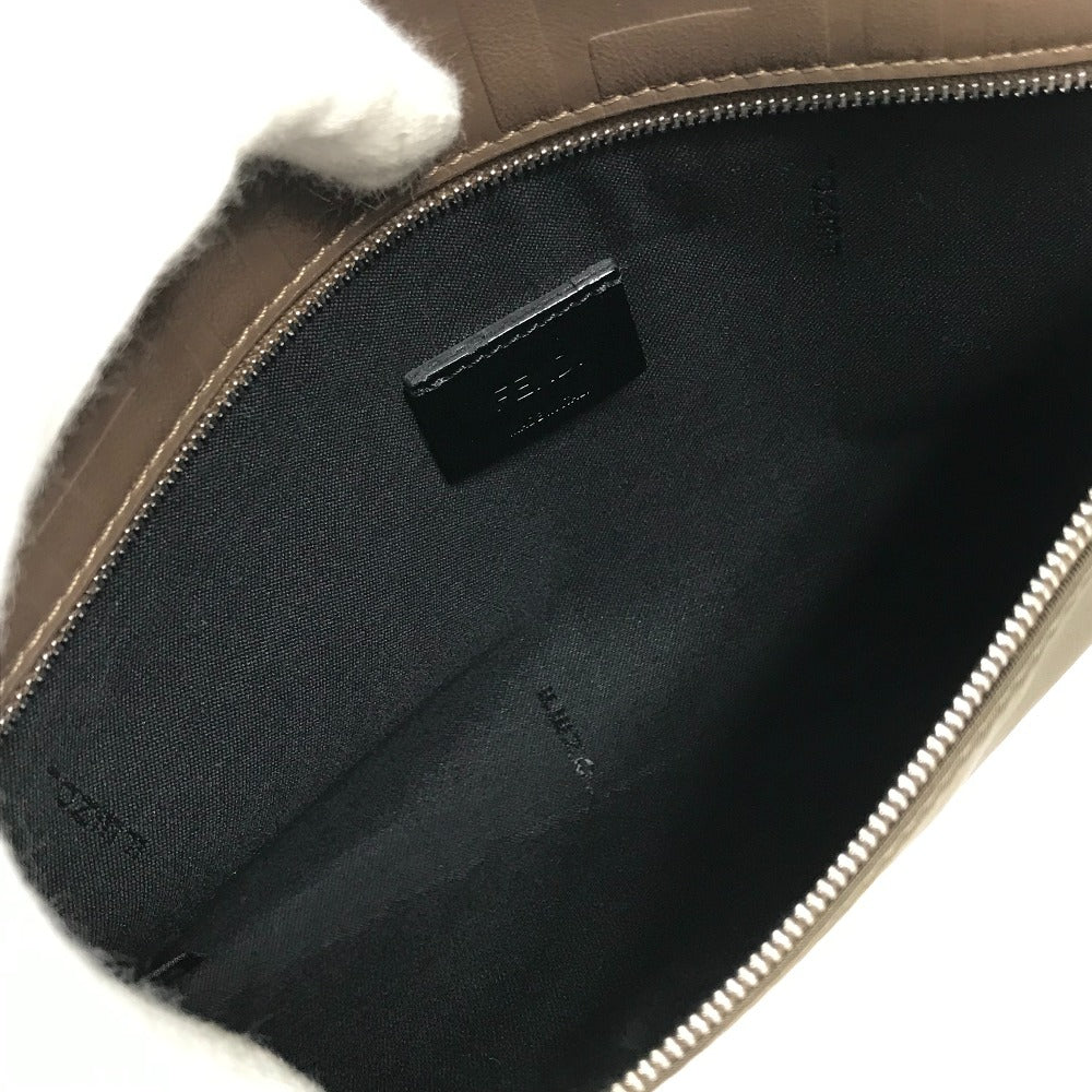 FENDI Pouch 7N0108 Nylon / leather khaki Zucca Women Used Authentic
