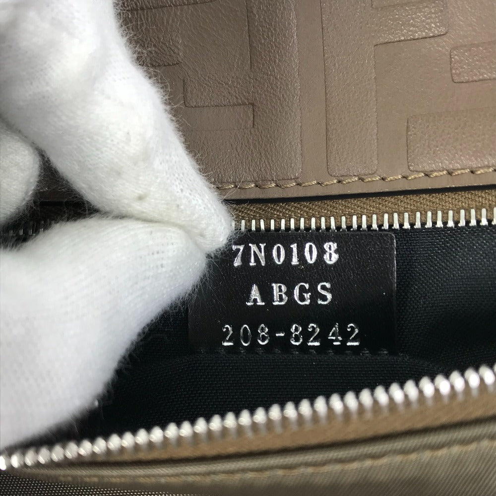 FENDI Pouch 7N0108 Nylon / leather khaki Zucca Women Used Authentic