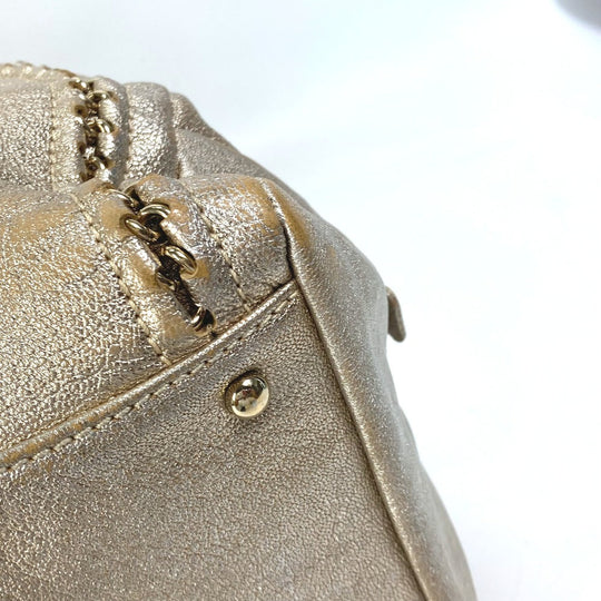 CHANEL Shoulder Bag A31405 leather Champagne Gold CC COCO Mark Mini Boston Duffel bag Luxury line Women Used Authentic