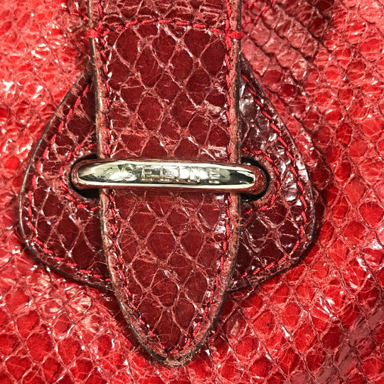 CELINE Shoulder Bag PVC / Leather Red With charm