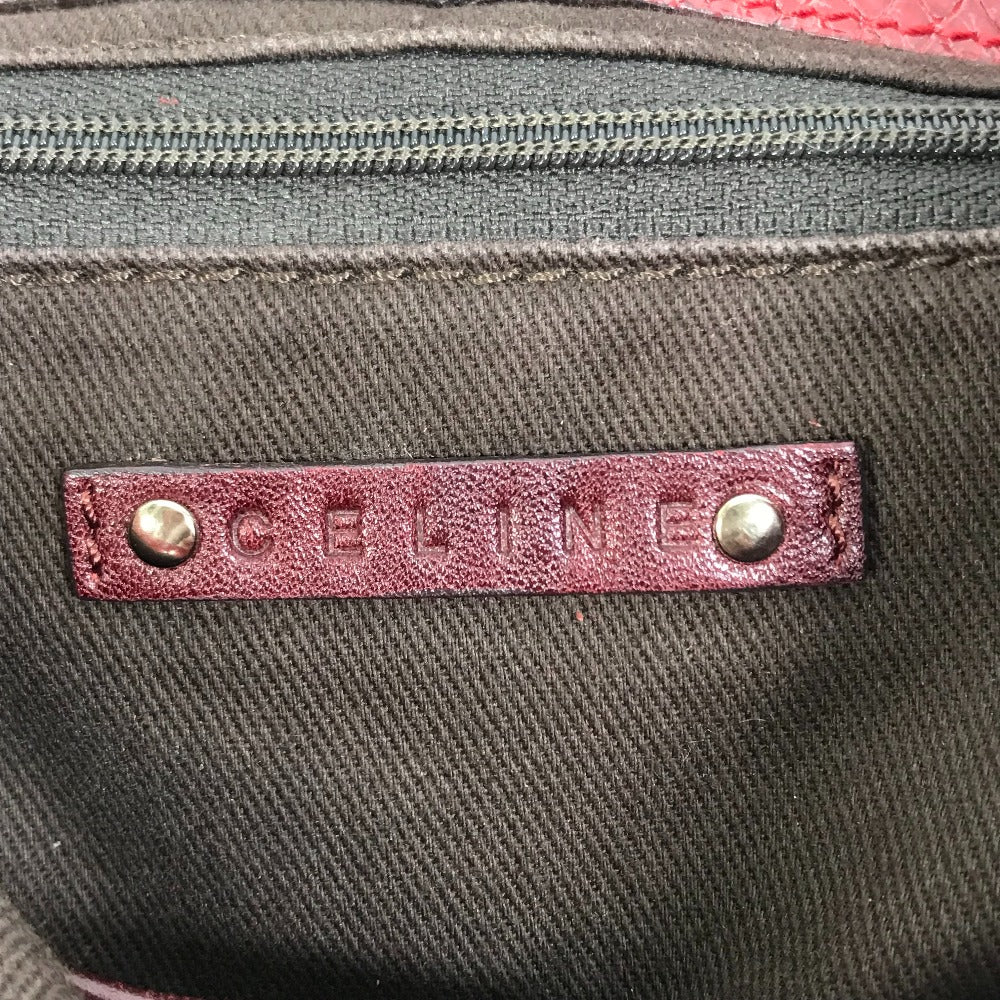 CELINE Shoulder Bag PVC / Leather Red With charm