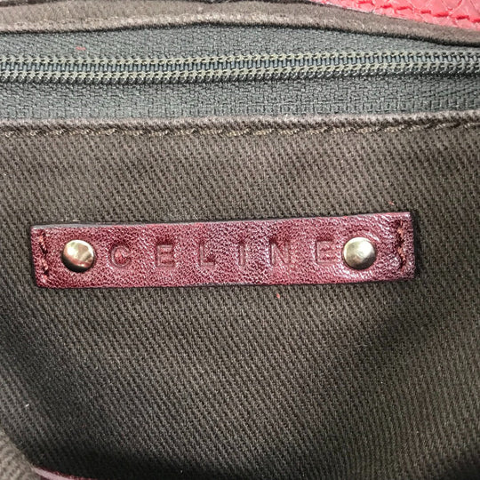 CELINE Shoulder Bag PVC / Leather Red With charm