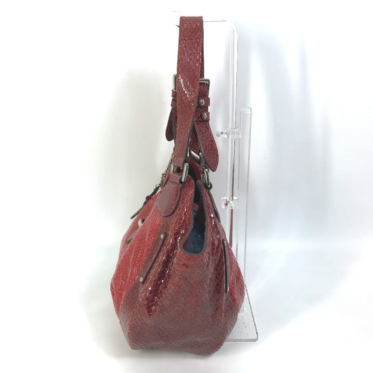 CELINE Shoulder Bag PVC / Leather Red With charm
