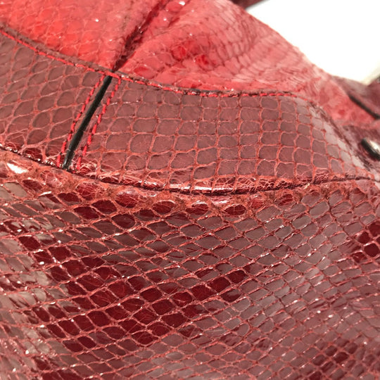CELINE Shoulder Bag PVC / Leather Red With charm