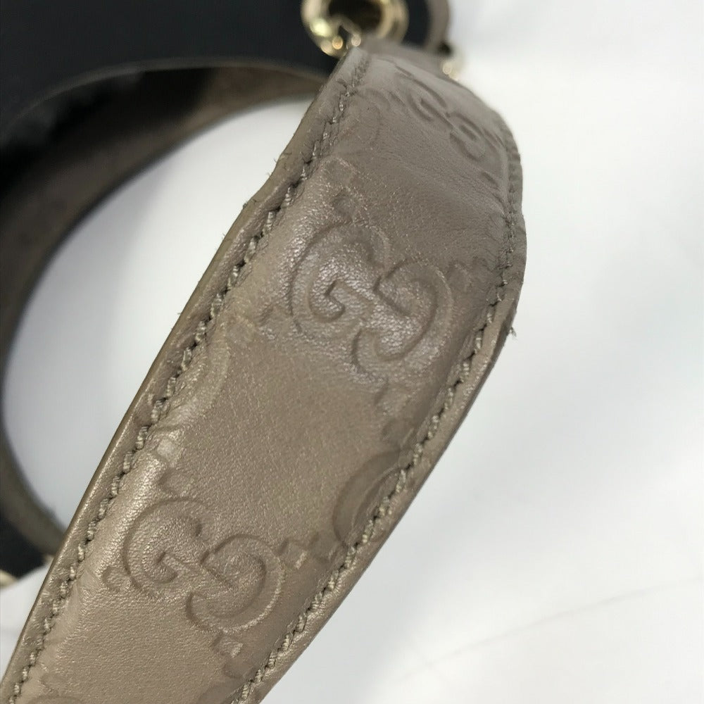 GUCCI Shoulder Bag 257265 Canvas / leather Dark Navy type GG Guccisima logo Women Used Authentic