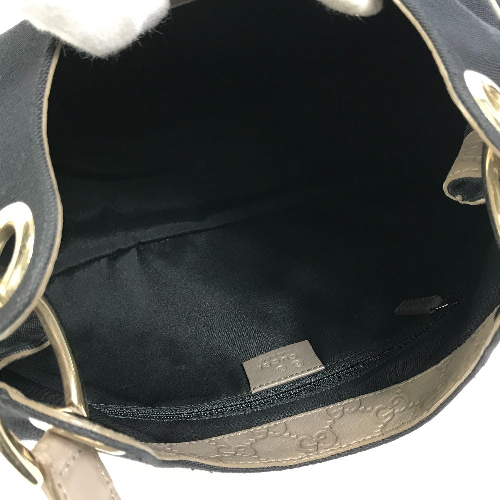 GUCCI Shoulder Bag 257265 Canvas / leather Dark Navy type GG Guccisima logo Women Used Authentic