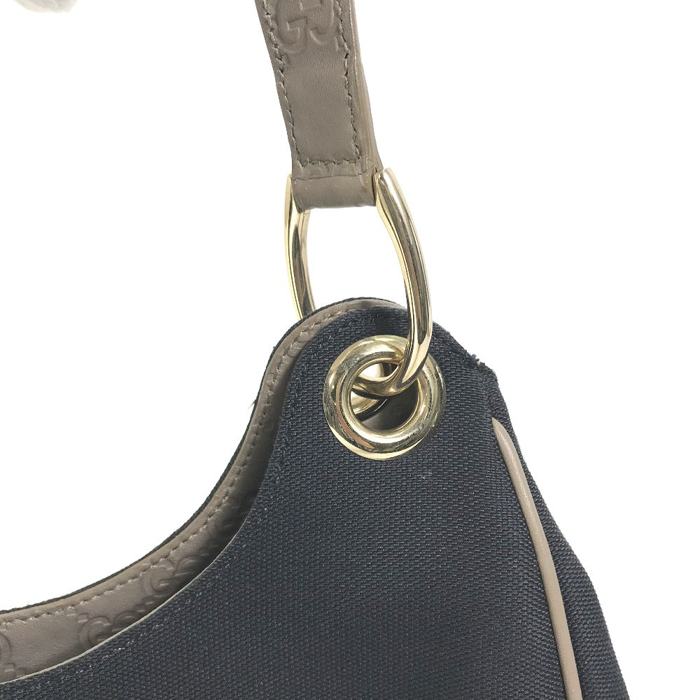 GUCCI Shoulder Bag 257265 Canvas / leather Dark Navy type GG Guccisima logo Women Used Authentic