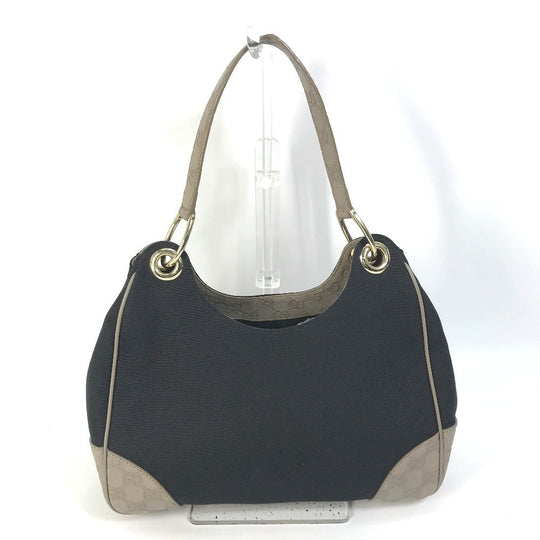 GUCCI Shoulder Bag 257265 Canvas / leather Dark Navy type GG Guccisima logo Women Used Authentic