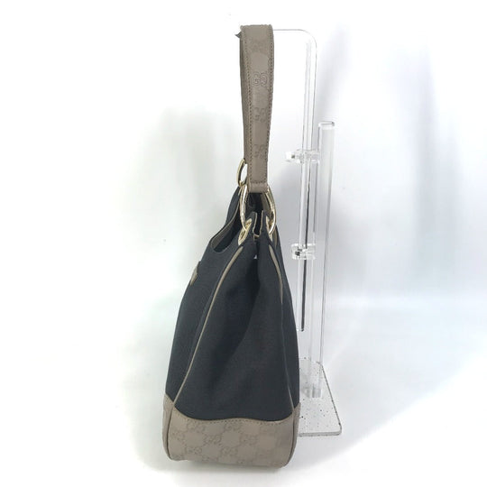 GUCCI Shoulder Bag 257265 Canvas / leather Dark Navy type GG Guccisima logo Women Used Authentic