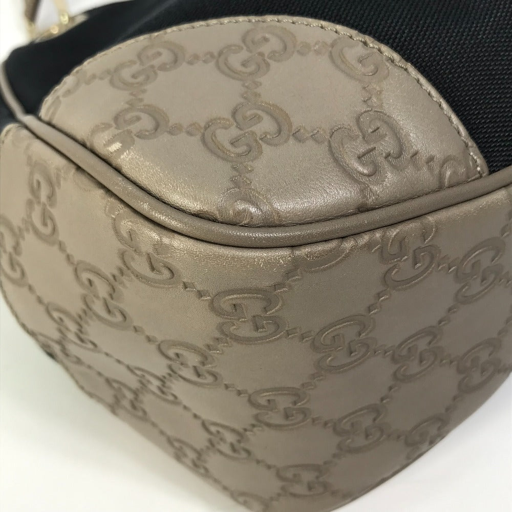 GUCCI Shoulder Bag 257265 Canvas / leather Dark Navy type GG Guccisima logo Women Used Authentic