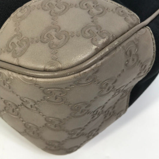 GUCCI Shoulder Bag 257265 Canvas / leather Dark Navy type GG Guccisima logo Women Used Authentic