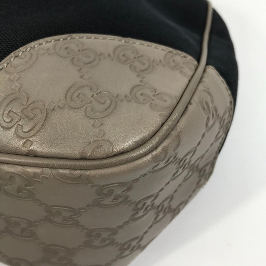 GUCCI Shoulder Bag 257265 Canvas / leather Dark Navy type GG Guccisima logo Women Used Authentic