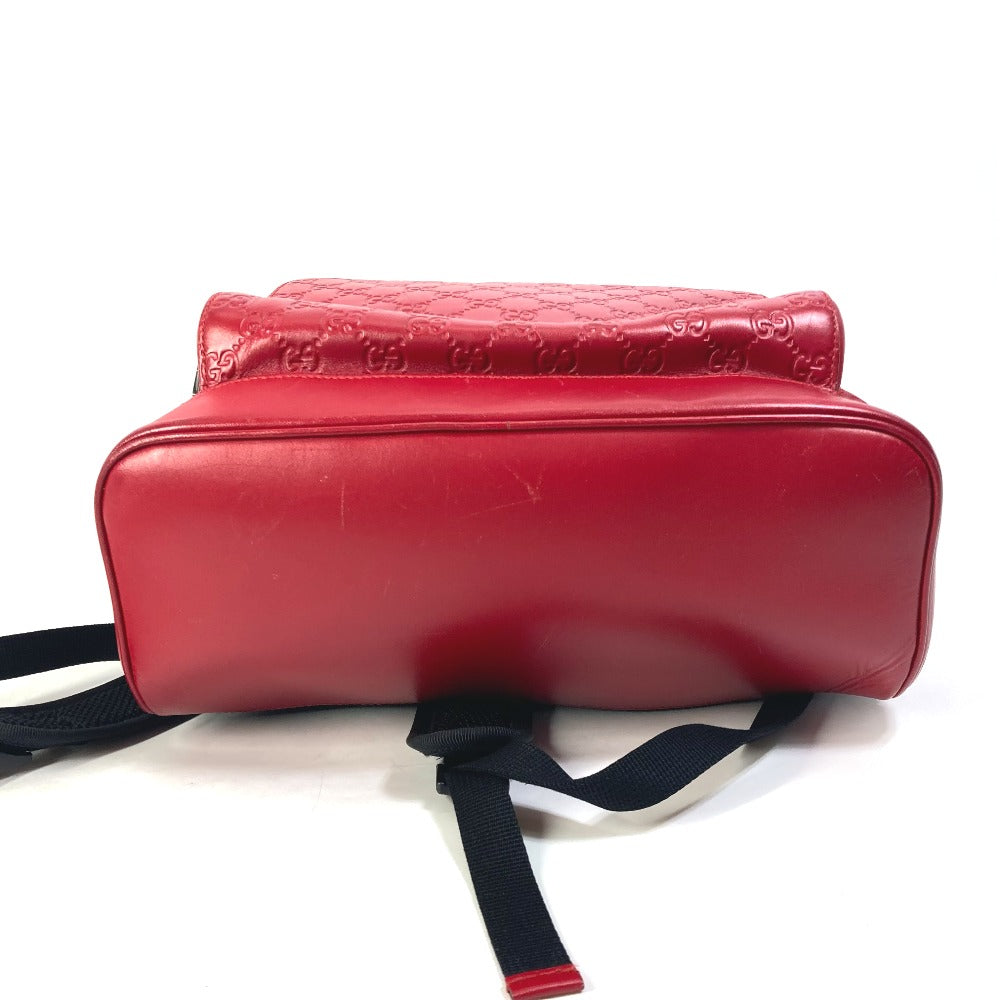 GUCCI Backpack 406370 Sima leather Red Guccisima GG Women(Unisex) Used Authentic