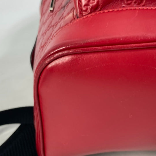 GUCCI Backpack 406370 Sima leather Red Guccisima GG Women(Unisex) Used Authentic