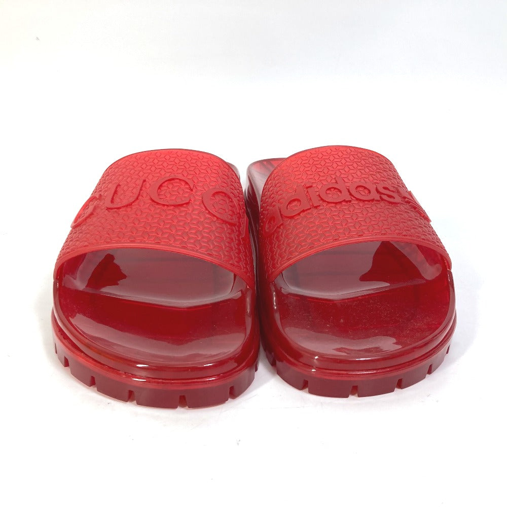 GUCCI Sandals 721229 rubber Red logo shoes clear slide Women 9 Used Authentic