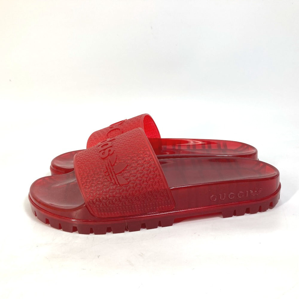 GUCCI Sandals 721229 rubber Red logo shoes clear slide Women 9 Used Authentic