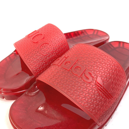 GUCCI Sandals 721229 rubber Red logo shoes clear slide Women 9 Used Authentic