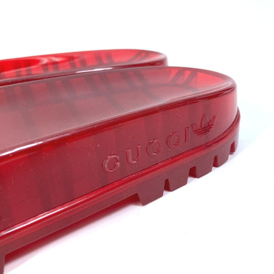 GUCCI Sandals 721229 rubber Red logo shoes clear slide Women 9 Used Authentic