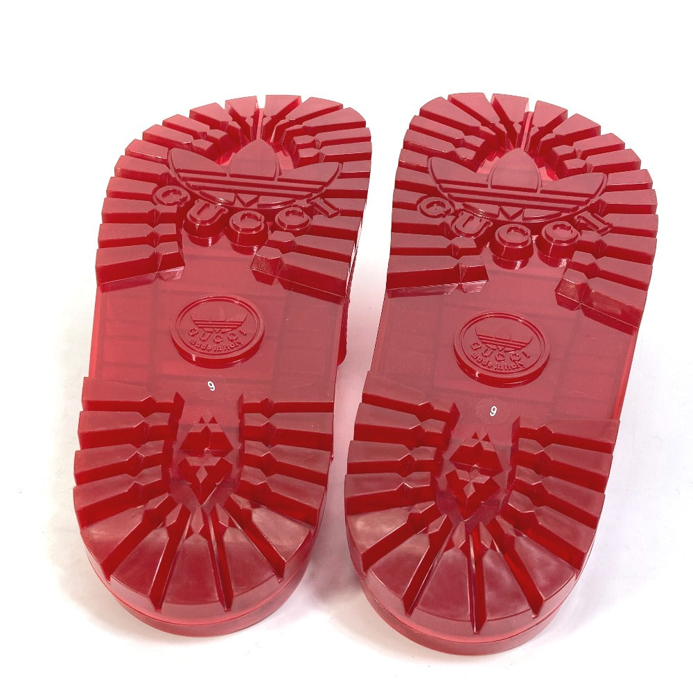 GUCCI Sandals 721229 rubber Red logo shoes clear slide Women 9 Used Authentic