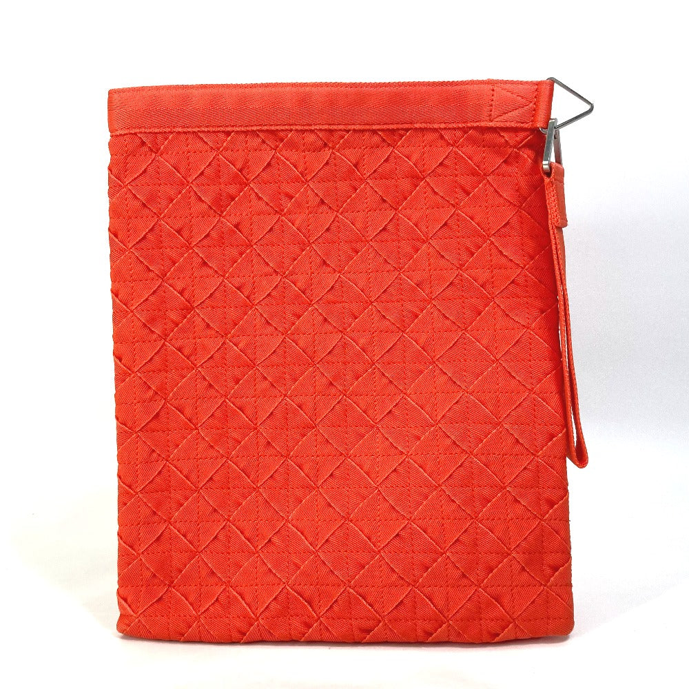 BOTTEGAVENETA Clutch bag 667060 polypropylene Orange INTRECCIATO light webbing mens Used Authentic