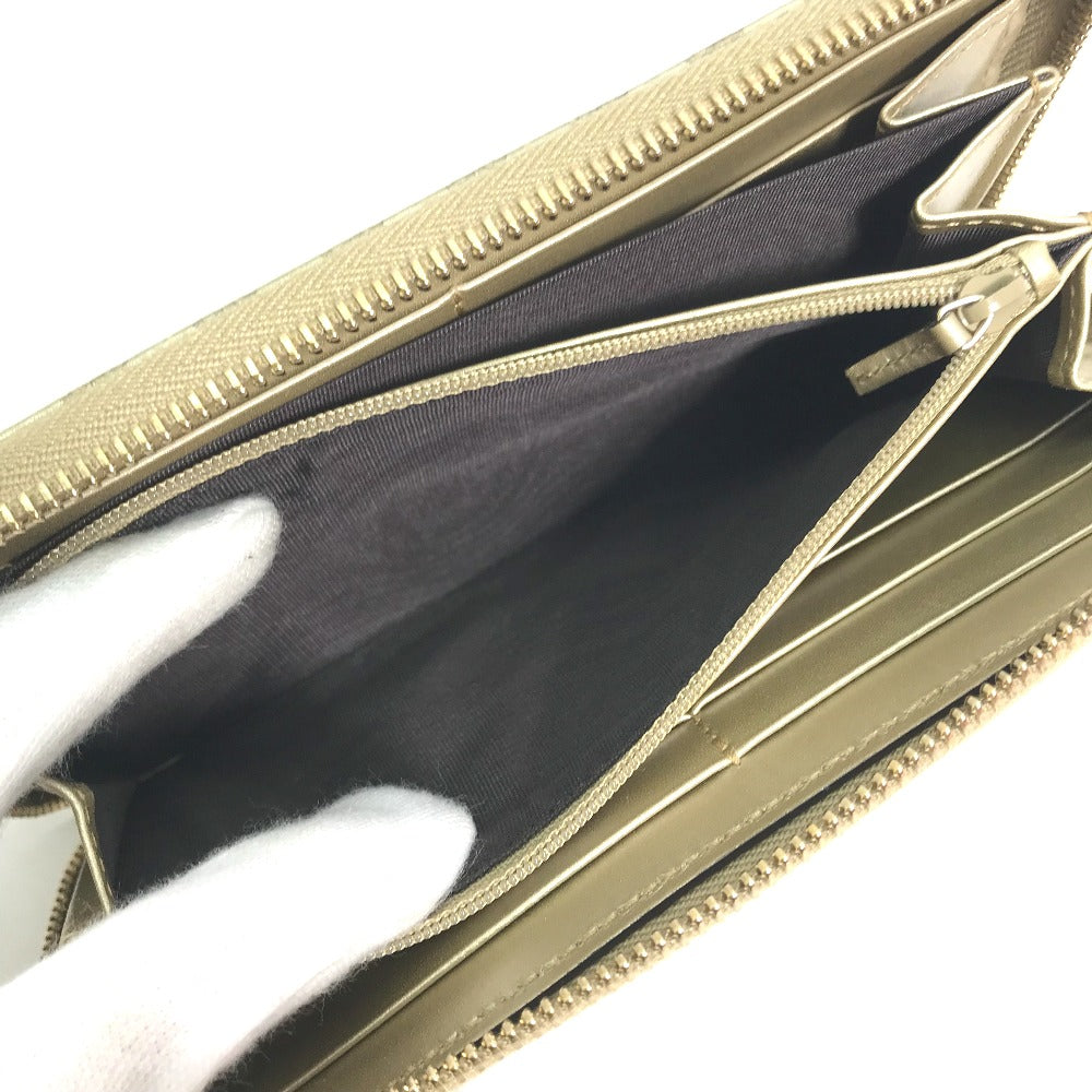 GUCCI Long Wallet Purse 388680 Sima leather gold Guccisima Zip Around mens Used Authentic