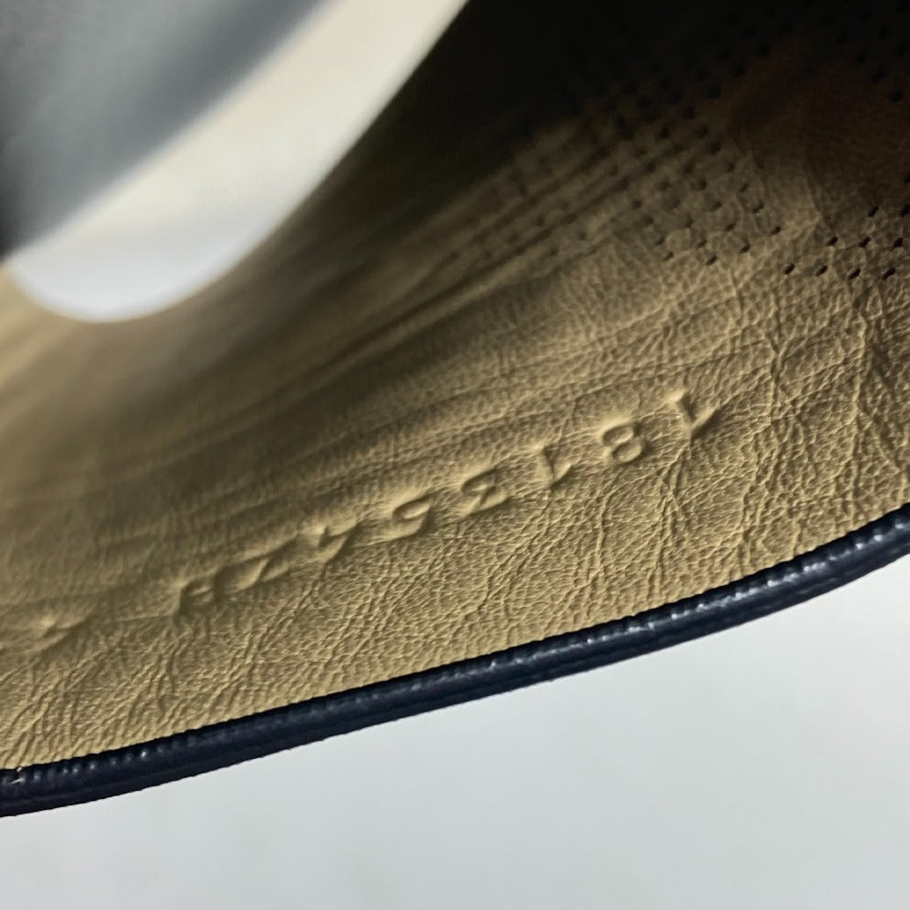 HERMES Sandals leather black Punching H 41.5