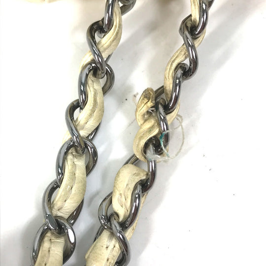 CHANEL Shoulder Bag Lambskin, Patent Leather white CC COCO Mark Women Used Authentic