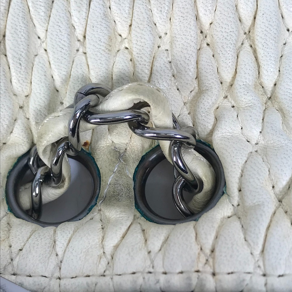 CHANEL Shoulder Bag Lambskin, Patent Leather white CC COCO Mark Women Used Authentic