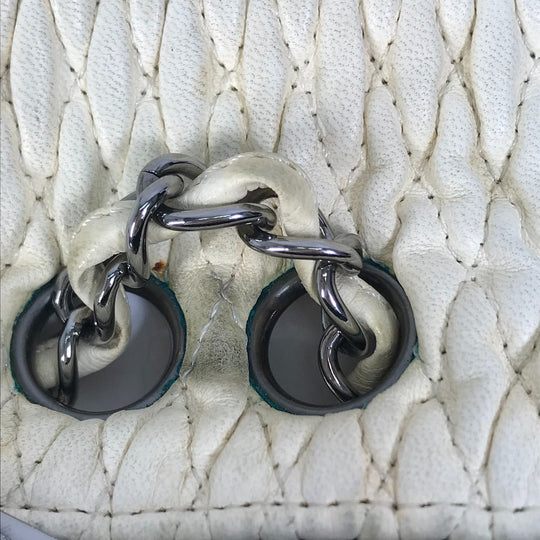 CHANEL Shoulder Bag Lambskin, Patent Leather white CC COCO Mark Women Used Authentic