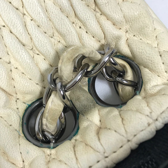 CHANEL Shoulder Bag Lambskin, Patent Leather white CC COCO Mark Women Used Authentic