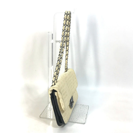 CHANEL Shoulder Bag Lambskin, Patent Leather white CC COCO Mark Women Used Authentic