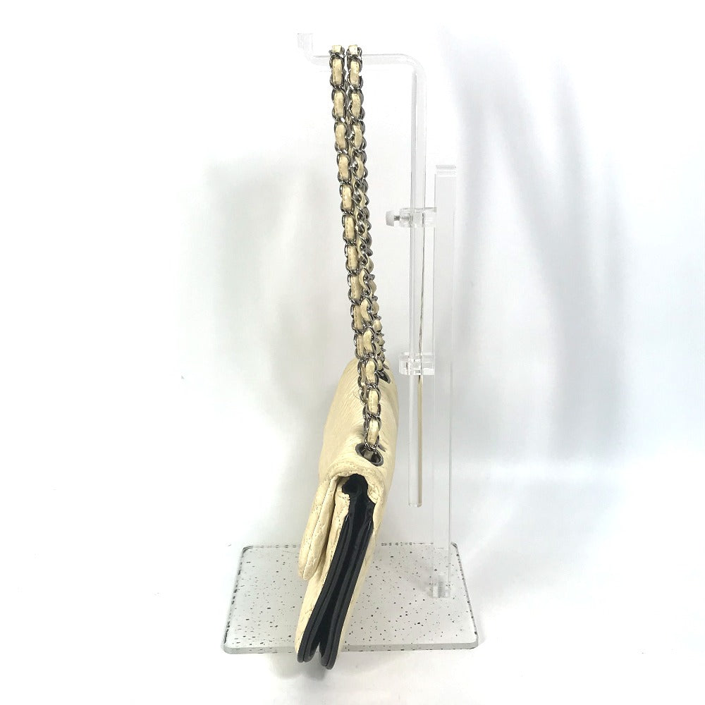 CHANEL Shoulder Bag Lambskin, Patent Leather white CC COCO Mark Women Used Authentic