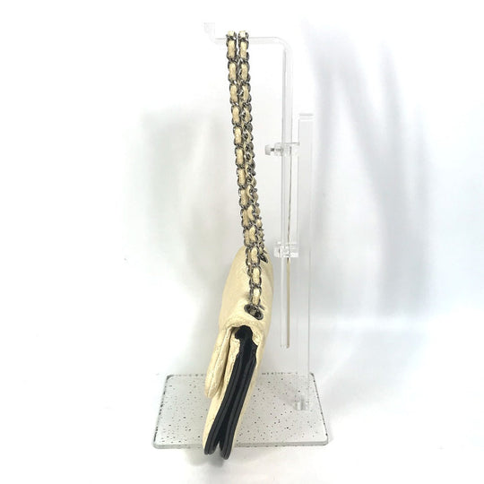 CHANEL Shoulder Bag Lambskin, Patent Leather white CC COCO Mark Women Used Authentic